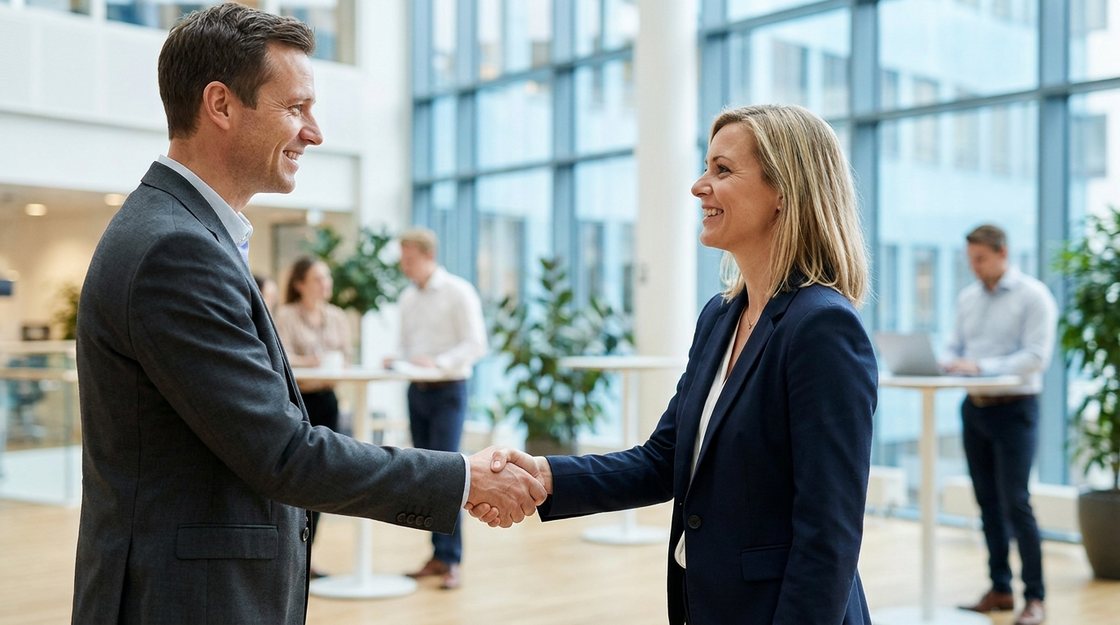 Poignée de main entre deux professionnels